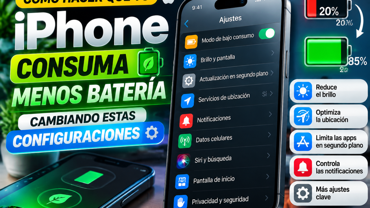 iPhone consuma menos batería